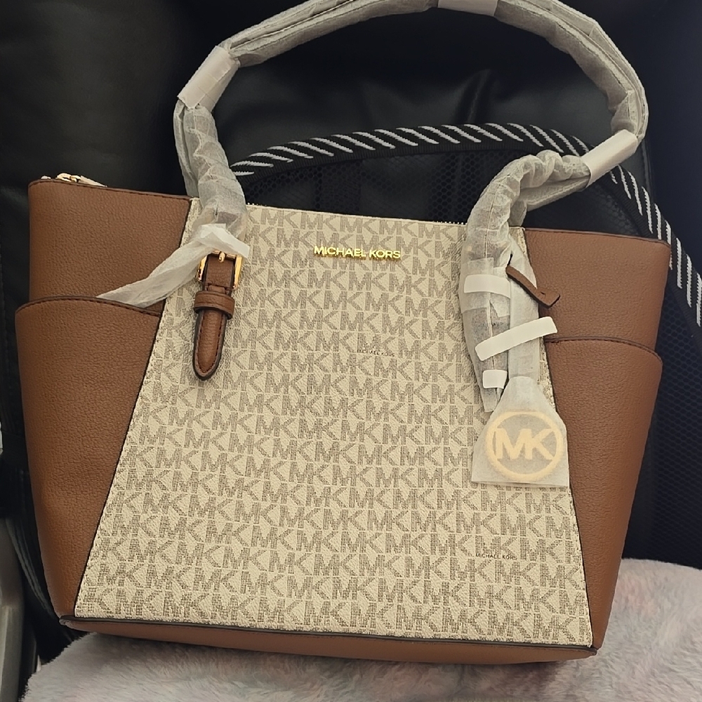 Michael Kors Brown and Cream Women's Bag
